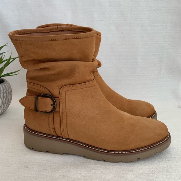 next Shoes - NEXT Forever Comfort Tan Leather Ruched Ankle Buckle Boots Woman’s EU41 US